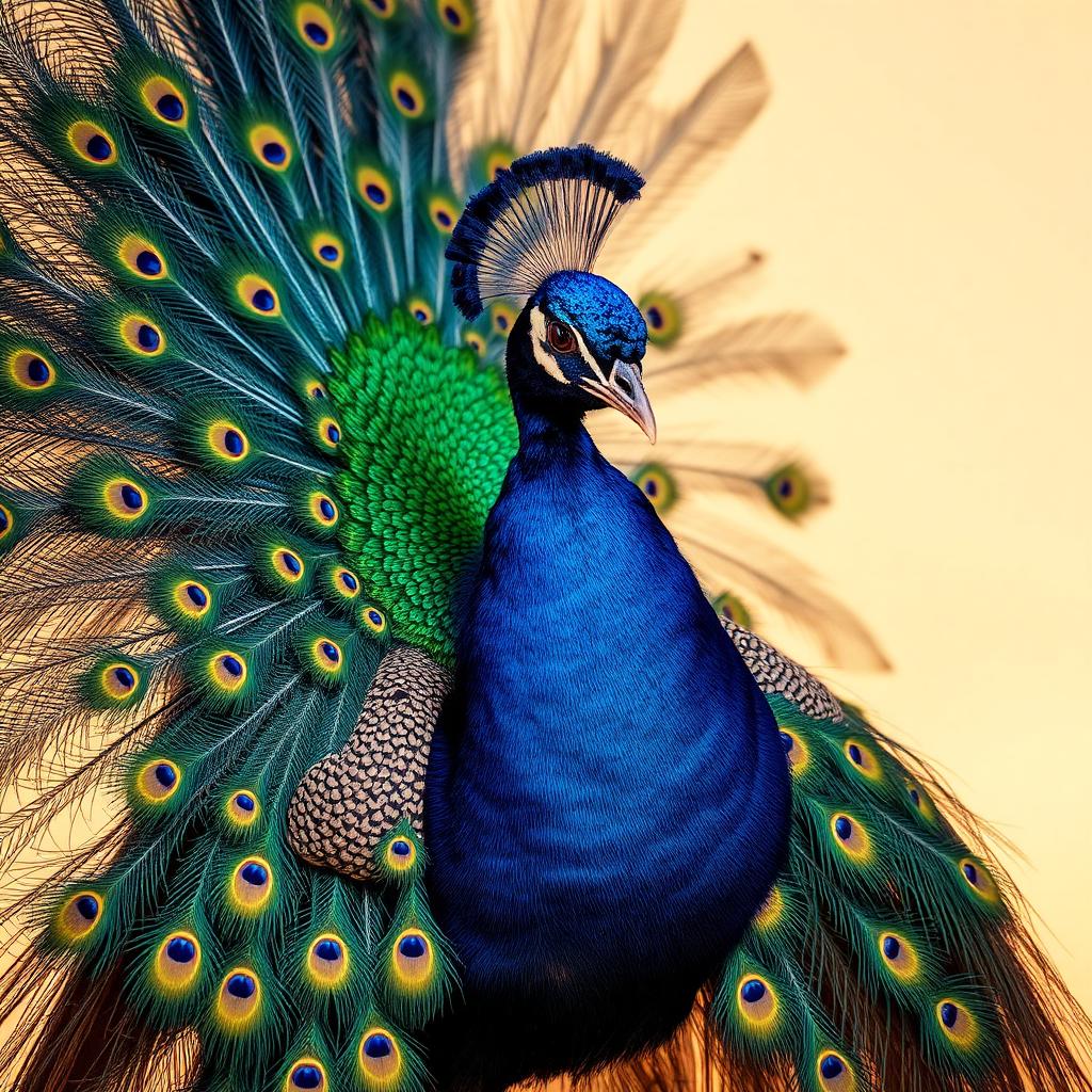 Pfau mit gefächertem Federkleid — Tawûsî Melek